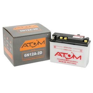 6N12A-2D - Atom Wet-Cell Motorcycle Battery 6V 10Ah