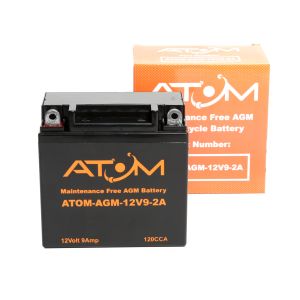 YB9-B - Atom AGM Motorcycle Battery 12V 9Ah