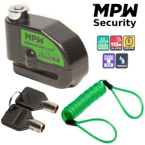 MPW Scooter 110DB Alarm Disc Lock Brake Anti-Theft Security + Reminder