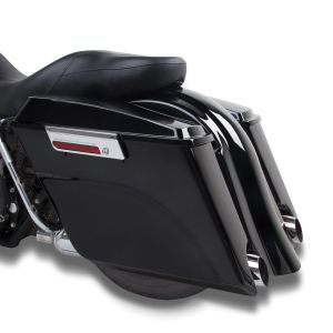 Black Extended Stretched Panniers - Harley-Davidson Touring Models 00-13