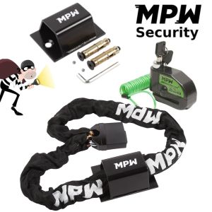 MPW Motorbike Scooter Chain Lock & Ground Anchor & Disc Lock 1.2M