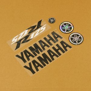 Black/Black/White 7 Piece Sticker Set Yamaha - YZF-R125 08-17