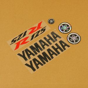 Black/Red/Black 7 Piece Sticker Set Yamaha - YZF-R125 08-17