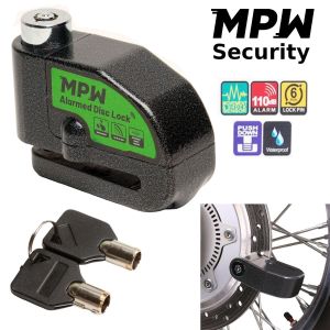 MPW Alarm Disc Lock Motorbike Scooter 110dB Bike Security