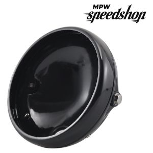 Universal Replacement 7 Inch Headlight Bowl Shell Case - Gloss Black