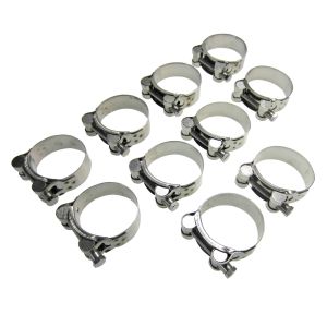 Heavy Duty Stainless Steel Exhaust Banjo Hose Clamp Clip 63 - 68mm x10