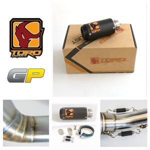 Z750 04-06 - Toro Exhaust Link Pipe, w/ Matt Carbon GP Silencer