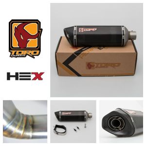 Z750 04-06 - Toro Exhaust Link Pipe, w/ Matt Carbon HexX Silencer