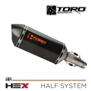 GSX-R 600/750 11-18 - Toro Exhaust Link Pipe, w/ Matt Carbon Hex Silencer