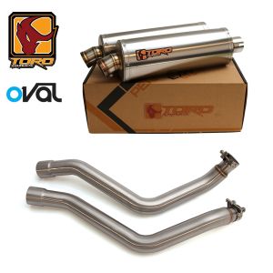 XT660 R/X 04-16 - Toro Exhaust Link Pipe, w/ Stainless Oval Twin Silencer