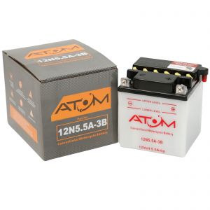 12N5.5A-3B - Atom Wet-Cell Motorcycle Battery 12V 5.5Ah