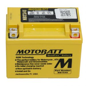 MBTX4U - Motobatt AGM Motorcycle Battery 12V 4Ah
