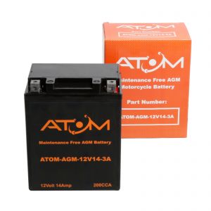 YB14L-B2 - Atom AGM Motorcycle Battery 12V 14Ah