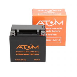 YTX5L-BS - Atom AGM Motorcycle Battery 12V 5Ah