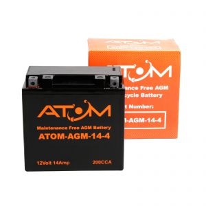 YTX14-BS - Atom AGM Motorcycle Battery 12V 14Ah