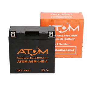 YT14B-BS - Atom AGM Motorcycle Battery 12V 14Ah