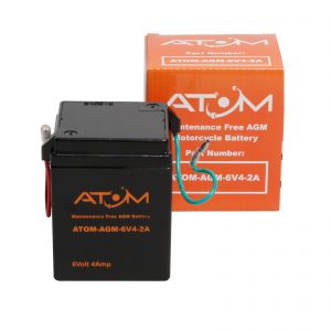 6N4-2A - Atom AGM Motorcycle Battery 6V 4Ah