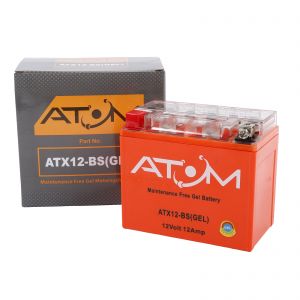 YTX12-BS - Atom Gel Motorcycle Battery 12V 12Ah