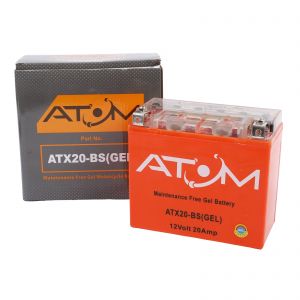 YTX20-BS - Atom Gel Motorcycle Battery 12V 20Ah