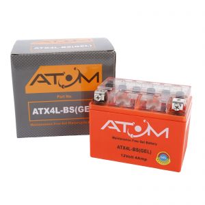 YTX4L-BS - Atom Gel Motorcycle Battery 12V 4Ah
