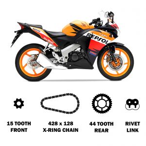 Kobura X-Ring Chain and Sprocket Kit - Honda CBR125R (11-16)