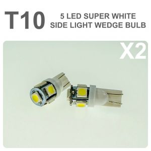 Replacement 501/T10 5 White LED Error Free Canbus Sidelight Bulb x2