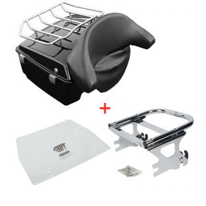 King Tour-Pak Top Box, Rack, Backrest, Plate & Two-up Rack - Harley Touring 97-08