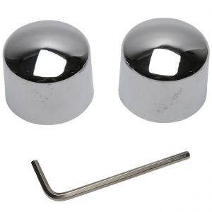 Chrome Front Axle Spindle Nut Caps - Harley Davidson Motorcycles 1972-2006