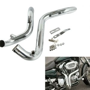 Chrome 1.75'' Drag Pipes Exhaust - Harley Dyna Sportster Softail Touring