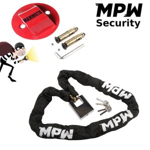 MPW Motorbike Scooter Chain Lock and Ground Anchor - 1.2M
