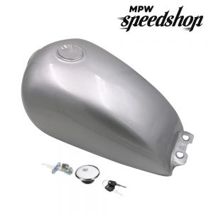 Cafe Racer Fuel Gas Tank 9L / 2 Gallons - Suzuki GN125 150 - Silver