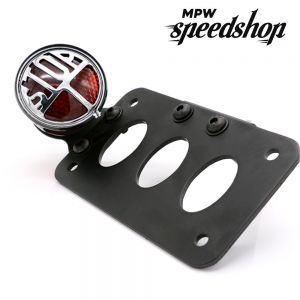 Universal STOP Side Mount Tail Light with Number Plate Bracket
