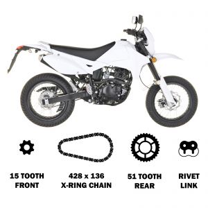 Kobura X-Ring Chain & Sprocket Kit - Direct Bikes Enduro 125 (11-16)