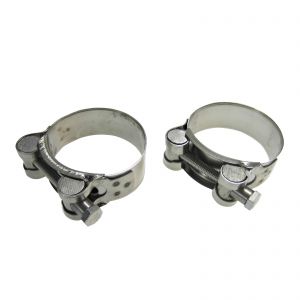 Heavy Duty Stainless Steel Exhaust Banjo Hose Clamp Clip 63 - 68mm x2