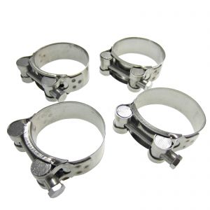 Heavy Duty Stainless Steel Exhaust Banjo Hose Clamp Clip 63 - 68mm x4