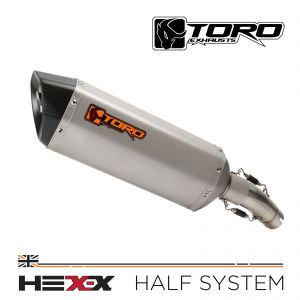 GSX-R 600/750 11-18 - Toro Exhaust Link Pipe, w/ Stainless/Carbon HexX Silencer
