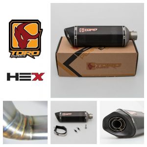 Duke 125/200/390 11-16 - Toro Exhaust Link Pipe w/ Matt Carbon HexX Silencer