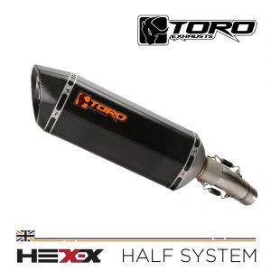 GSX-R 600/750 11-18 - Toro Exhaust Link Pipe, w/ Matt Carbon HexX Silencer