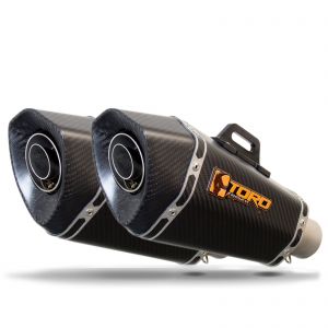 Toro Universal HexCone Twin Silencer, Matt Carbon - 51mm Spring Fit