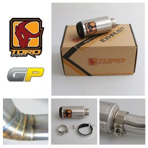 Z1000 10-15 - Toro Exhaust Link Pipe, w/ Stainless GP Twin Silencer CLA