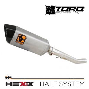 GSF1200 Bandit 96-06 - Toro Exhaust Link Pipe, w/ Stainless/Carbon HexX Silencer