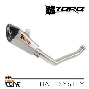 690 Duke 12-19 - Toro Decat Exhaust System, w/ Stainless/Carbon HexCone Silencer