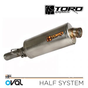 701 Enduro/SM 16-19 - Toro Exhaust Link Pipe, w/ 300mm Stainless Oval Silencer