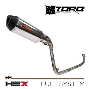 MSX125 Grom 13-16 - Toro 1:2 Full Exhaust System, w/ Stainless Hex Silencer