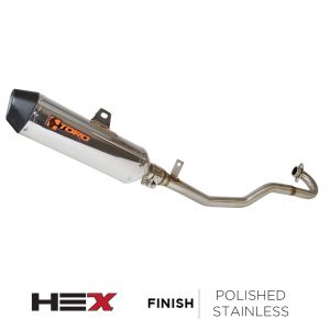 Sinnis Apache/Blade 125 - Toro Full Exhaust System, w/ Stainless Hex Silencer