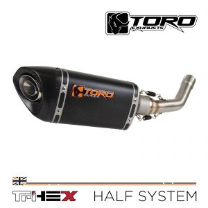 Vespa GTS 125/250/300 - Toro Exhaust Link Pipe, w/ Matt Carbon TriHex Silencer