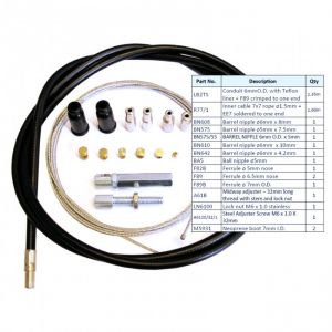 Venhill Universal 1.35m Single Throttle Cable kit - Black