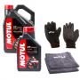 Motul 710 2T Synthetic 2 Stroke Motorcycle Engine Oil 5L + 2 Gloves + 2 Cloths