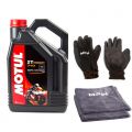 Motul 710 2T Synthetic 2 Stroke Motorcycle Engine Oil 4L + 2 Gloves + 2 Cloths