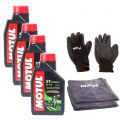 Motul 510 2T Off Road 2 Stroke Motorcycle Engine Oil 4L + 2 Gloves + 2 Cloths